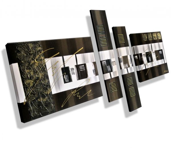-Atelier-MK1-Art-mehrteilige-Wandbilder-Strukturpaste-Kunst-Acryl-Einrichtungsideen-Design-Wohnstil-Dekoration-Keilrahmen-Leinwand-Bild-Original-braun-weiß-grau-schwarz
